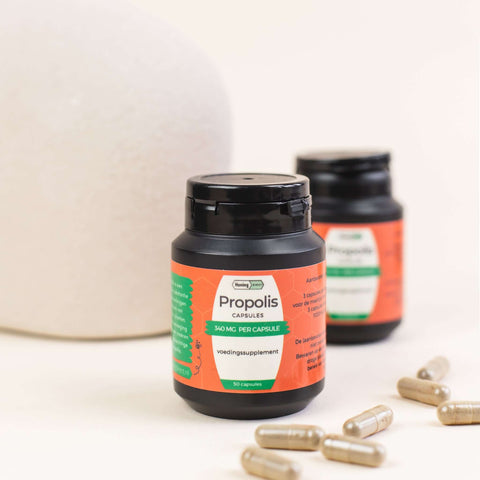Propolis capsules – 240 mg propolispoeder – plantaardige capsules – HoningDirect Propolis capsules – 240 mg propolispoeder – plantaardige capsules – HoningDirect