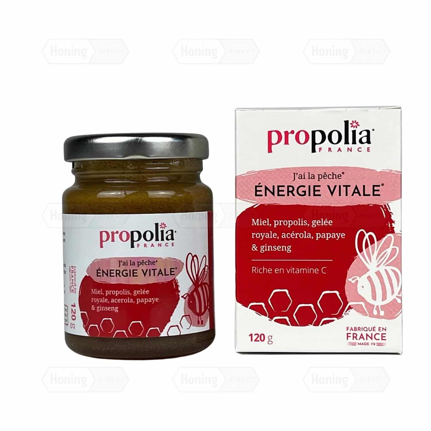 Vitale Energie pasta - honing met propolis, royal jelly, vitamin C en ginseng - Honingdirect Vitale Energie pasta - honing met propolis, royal jelly, vitamin C en ginseng - Honingdirect