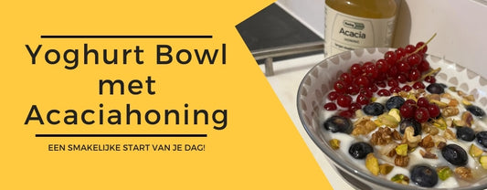 recept om een yoghurt bowl met acaciahoning te maken
