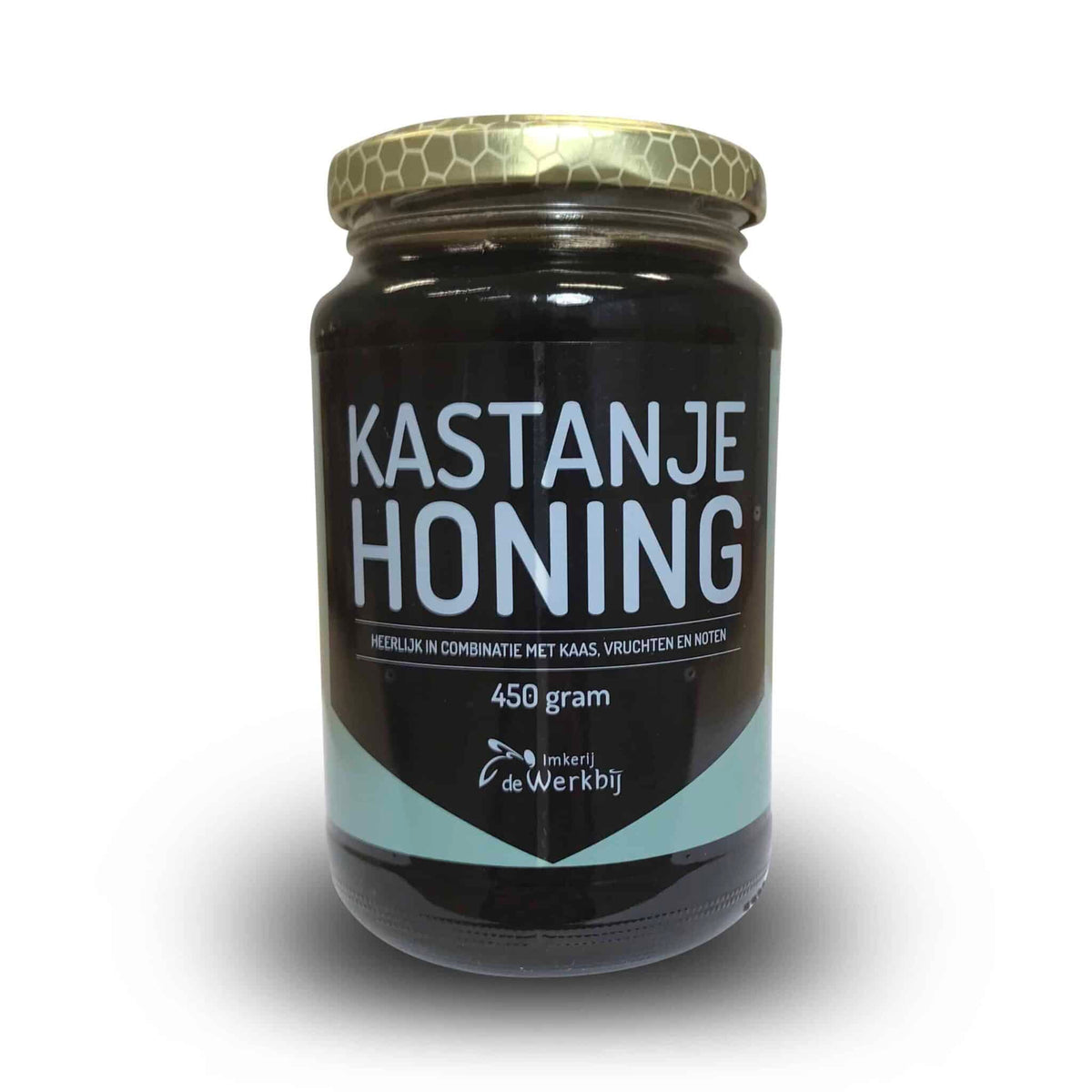Kastanjehoning in glazen pot van 450 gram