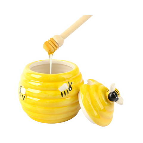 Honing Op De Schotel Met Houten Honingdipper Stock Afbeelding Honing Op De Schotel Met Houten Honingdipper Stock Afbeelding