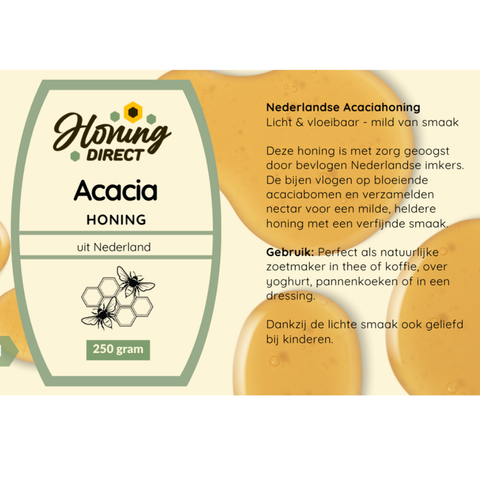 Acaciahoning uit Nederland 250g