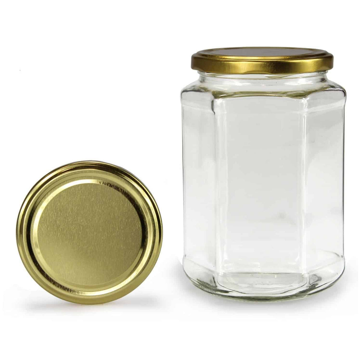zeshoekige glazen potje 770 ML