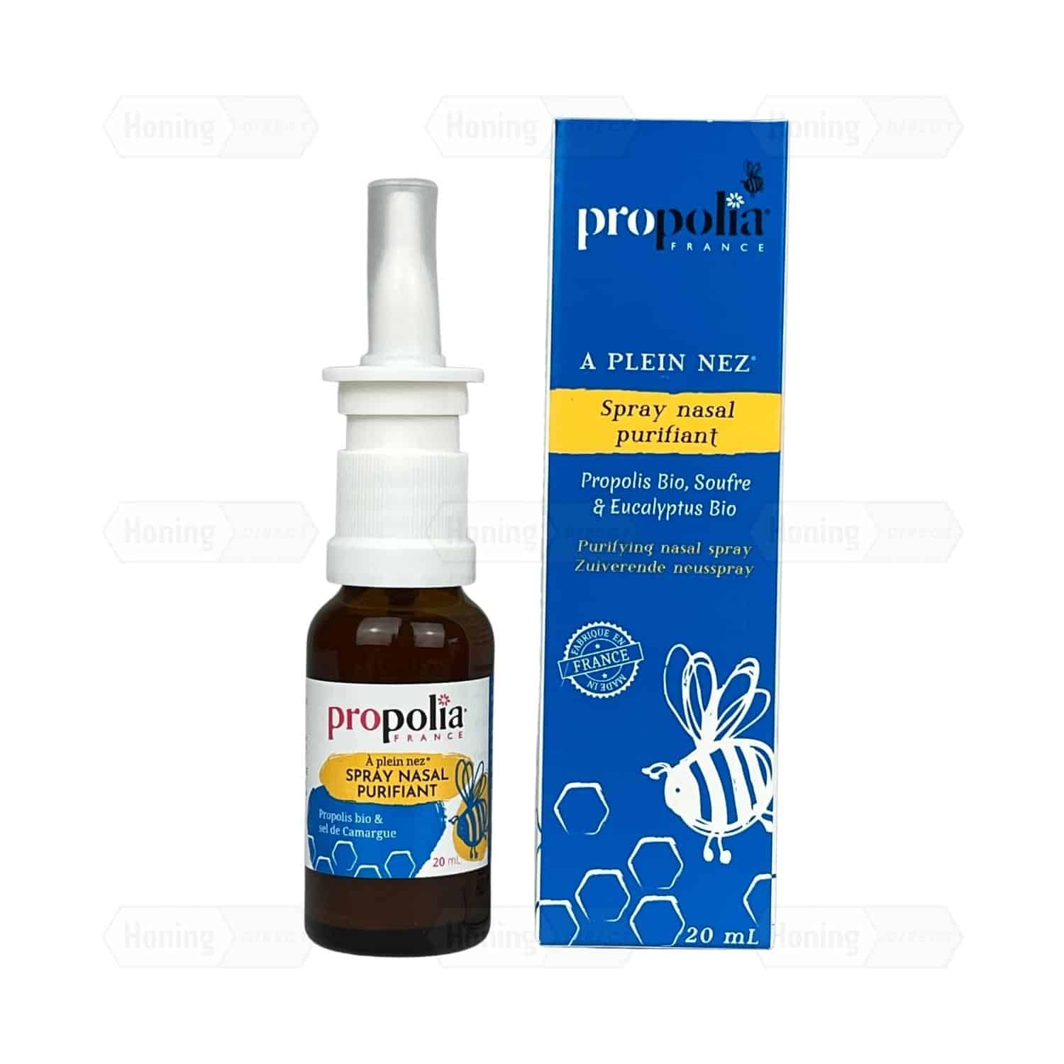 Propolis neusspray samen met de verpakking